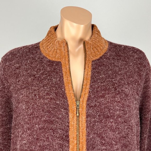 Linea Leisure by Louis Dell Olio Wine Brown Double Zip Long Cardigan size 3X - Picture 7 of 16